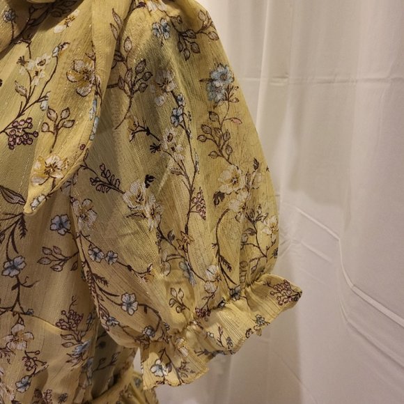 💚💛Favlux Puff Sleeved Ruffle Sage Mini Dress- Medium - Picture 5 of 12